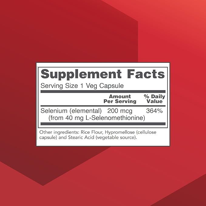 Protocol Selenium 200mcg - Immune Support, Thyroid & Prostate Health* - Selenium Supplements - Vegetarian, Kosher & Halal - 90 Veg Caps