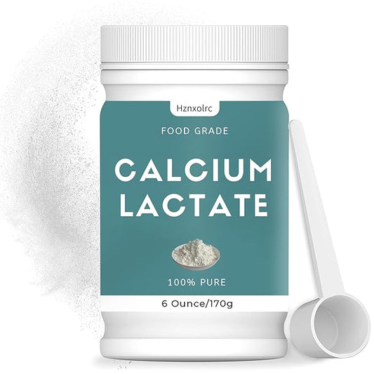 6 oz Calcium Lactate Powder, 100% Pure Calcium Lactate, Food-Grade, Supports Bone Health, Helps Neutralize Food Acidity, Keeps Food Fresh, for Dairy Products, Breads and Pastries and More