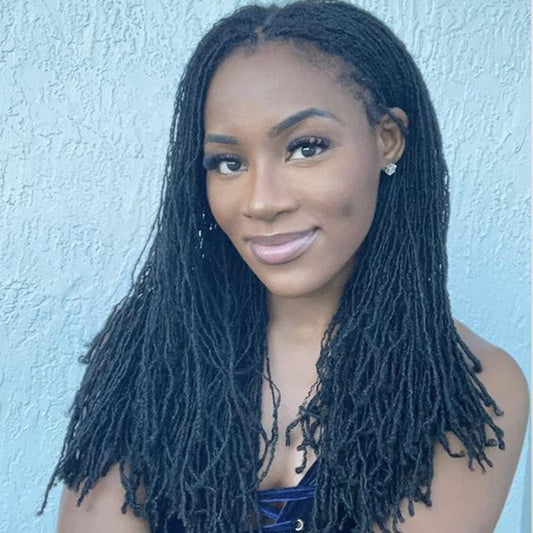 Loc Extension Human Hair 14 Inch 100 Strands 0.2Cm Width 100% Full Handmade Permanent Loc Extension Human Hair For Women/Men Can