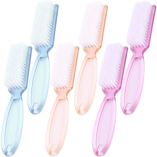 6 Pcs Handle Grip Nail Brush,Hand Fingernail Cleaner Brush Manicure Tools Scrub Cleaning Brushes For Toes And Nails Cleaner (Mul