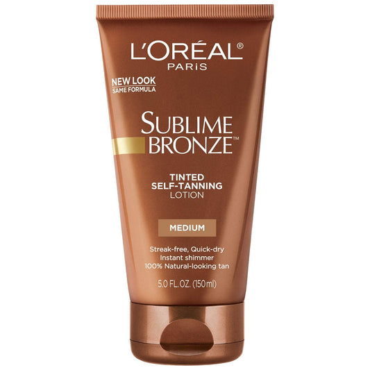 L'Oreal Paris Sublime Bronze Tinted Self Tanning Lotion, Medium Natural Tan 5 Fl. Oz