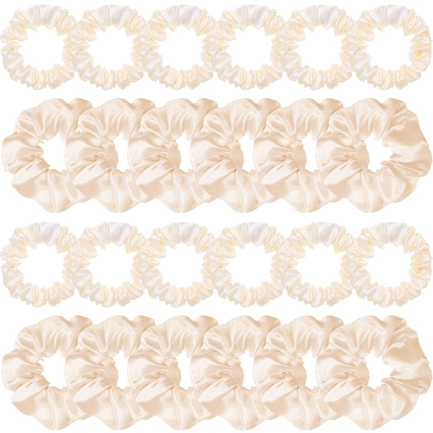 24 Pieces Satin Hair Scrunchies Silky Elastic Hair Bands Skinny Solid Hair Ties Ropes Ponytail Holder For Women Hair Accessories