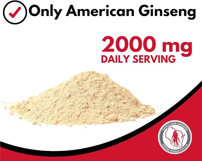 Dairyland American Ginseng Powder 16 oz and Capsules 150 ct of Wisconsin Ginseng – Direct from Farmer to Consumer 西洋参
