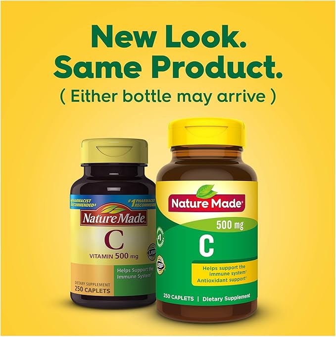 Nature Made Vitamin C 500 mg, Dietary Supplement for Immune Support, 250 Tablets (Pack of 3)