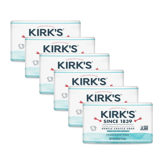 Kirk'S Castile Bar Soap Clean Soap For Men, Women & Children - 100% Premium Coconut Oil, Sensitive Skin Formula, Vegan, Non Gmo,
