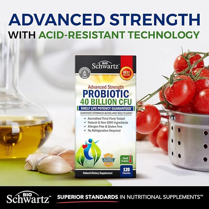 40 Billion CFU Daily Probiotic Supplement (2 Month Supply) Plus Turmeric Curcumin with Black Pepper Extract 1500mg Complex (2 Month Supply)
