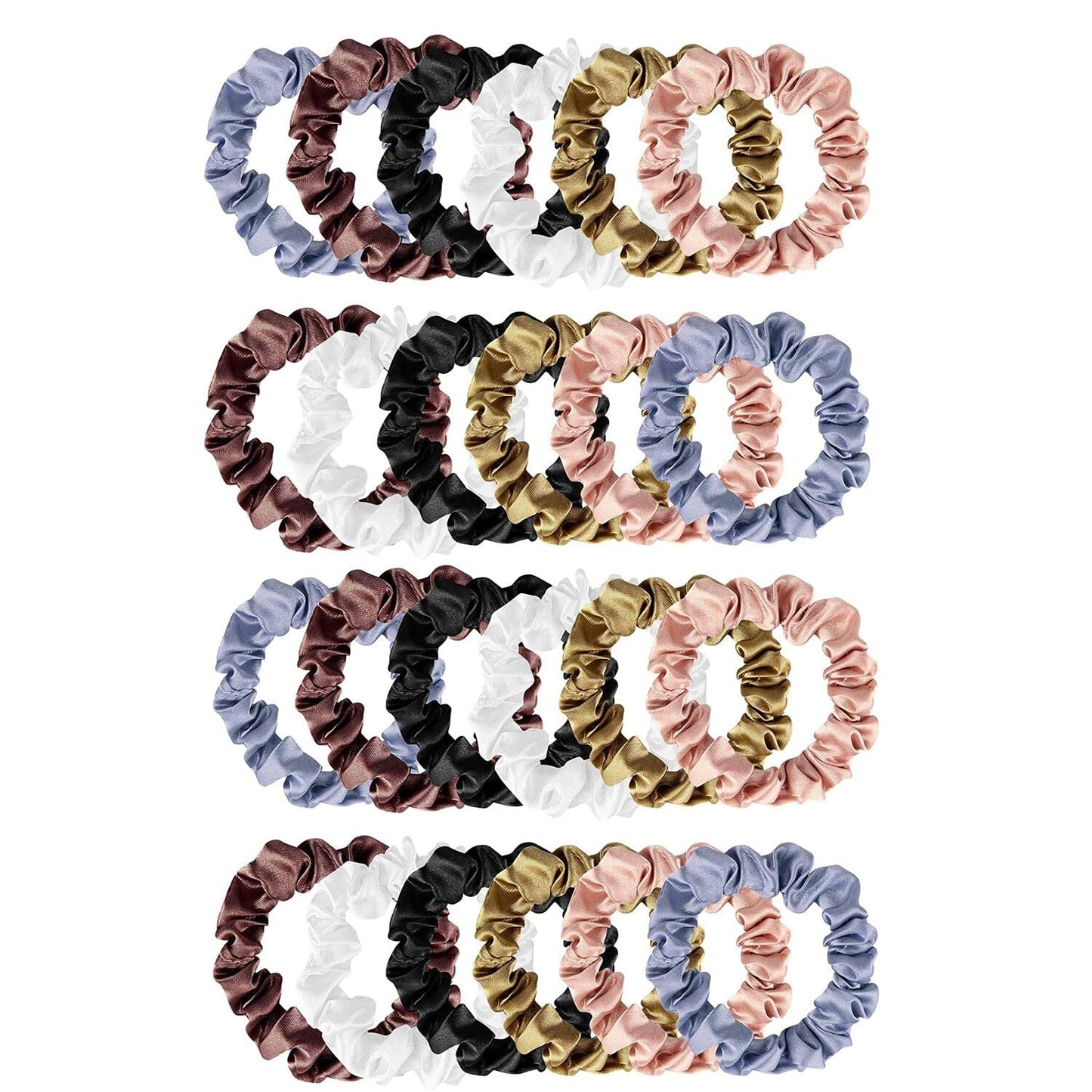 24 Pieces Silk Hair Scrunchies Silk Hair Tie Elastic Ponytail Holders For Women Girls Hair Accessories (005)