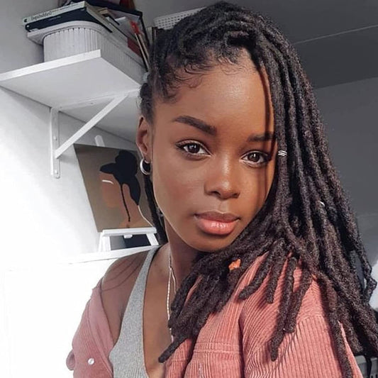 Loc Extension Human Hair 12 Inch 0.4Cm Width 100% Permanent Huamn Hair Dreadlocks Extension Can Be Dyed Bleached Curled Handmade