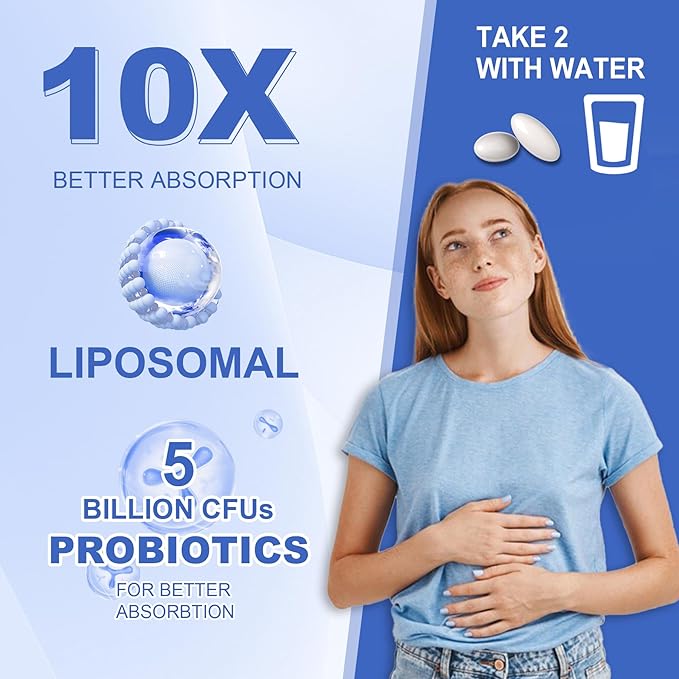 Liposomal Calcium AKG Supplement 1500mg with Vitamin D3 & K2 Softgels for Women & Men, Calcium Supplement with Magnesium Glycinate, Boron, Probiotics & Vitamin C for Bone Health & Energy - 120Cts
