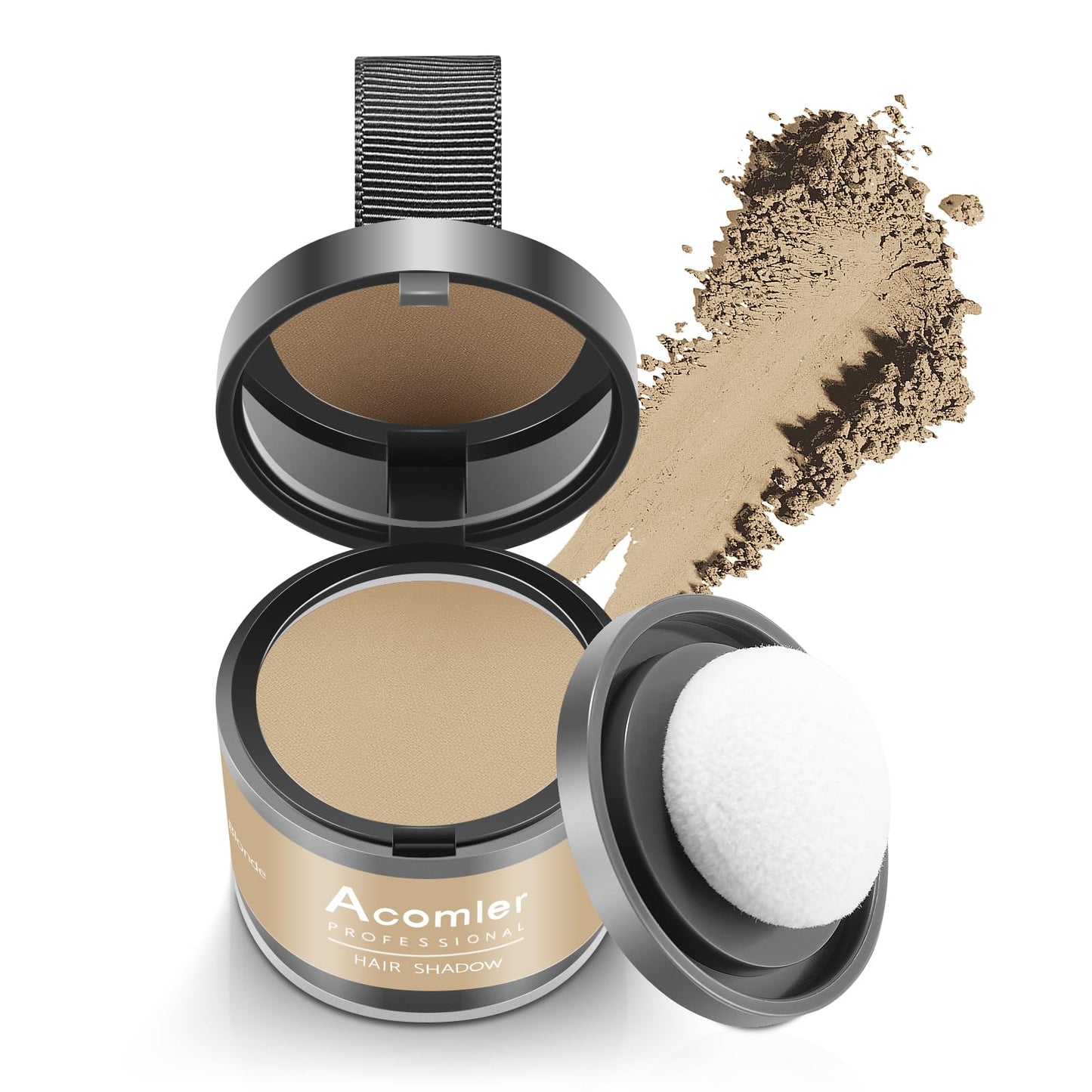 Acomler Root Cover Up Hair Powder For Thinning, Grey Hair - Dark Brown For Hairline Shadow, Eyebrows, Beard Line, Bald Spots (Bl