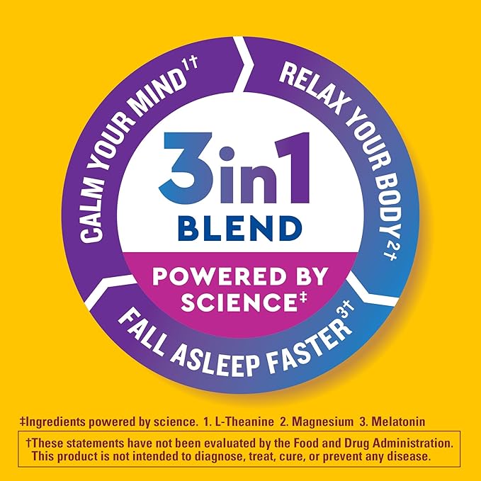 Nature Made Wellblends Sleep and Recover, Sleep Aid with Melatonin 3mg to Support Restful Sleep, plus L theanine 200mg and Magnesium Citrate, 44 Gummies