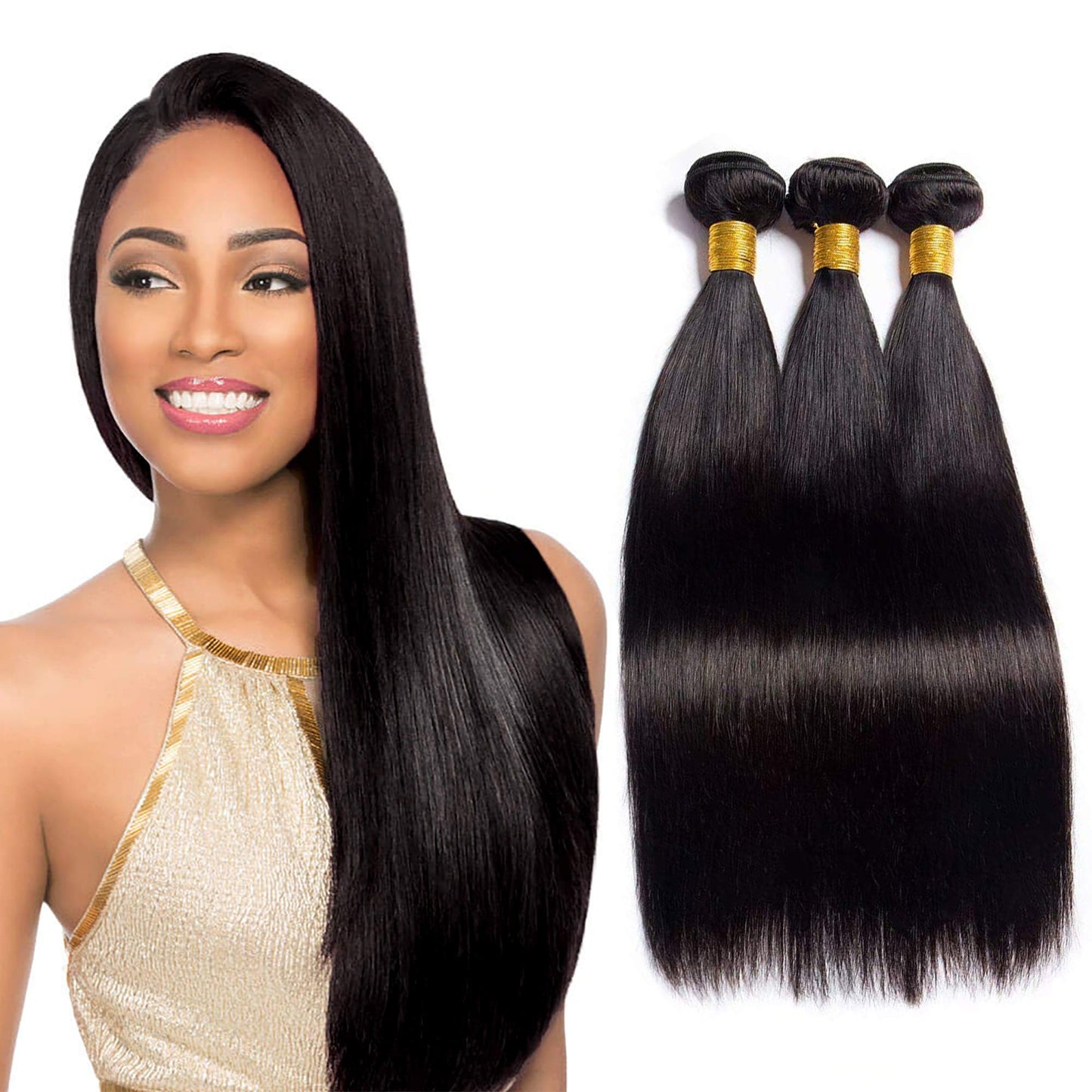 Straight Bundles Human Hair 14 14 14 Inch 100% Unprocessed Brazilian Virgin Weave Bundles Human Hair For Black Women Remy Human