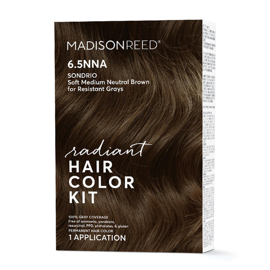 Madison Reed Radiant Hair Color Kit, Soft Medium Neutral Brown For 100% Coverage Of Resistant Gray Hair, Ammonia-Free, 6.5Nna So