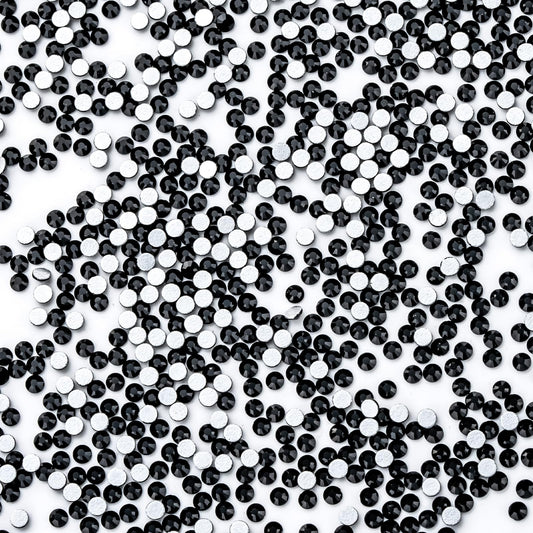 3000Pcs Black Crystal Rhinestones,Glass Flatback Rhinestones Mini Gemstones For Nail Face Makeup Art Crafts Clothes Decoration -