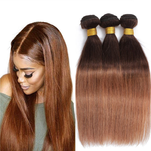 24'' 26'' 28'' Ombre Brazilian Straight Hair 3 Bundles 300G 100% Unprocessed Virgin Brazilian Remy Hair Bundles Straight Human H