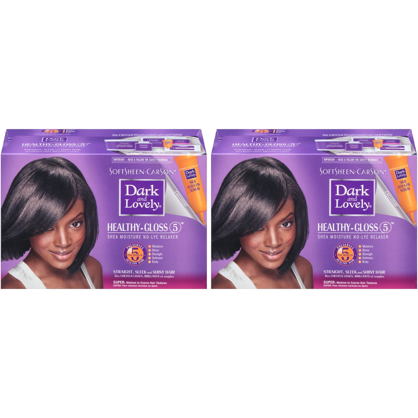 Softsheen-Carson Dark And Lovely Healthy Gloss 5 Moisturizing No-Lye Relaxer With Shea Butter, Super, 2 Count