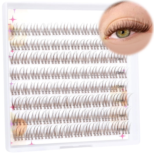 Brown Lash Clusters Natural Eyelash Clusters Eyelash Extensions 9-11Mm Diy Lash Extension 96Pcs Individual Lashes By Ruairie