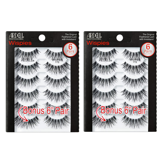 Ardell Wispies 113 Black, 6 Pairs X 2 Pack