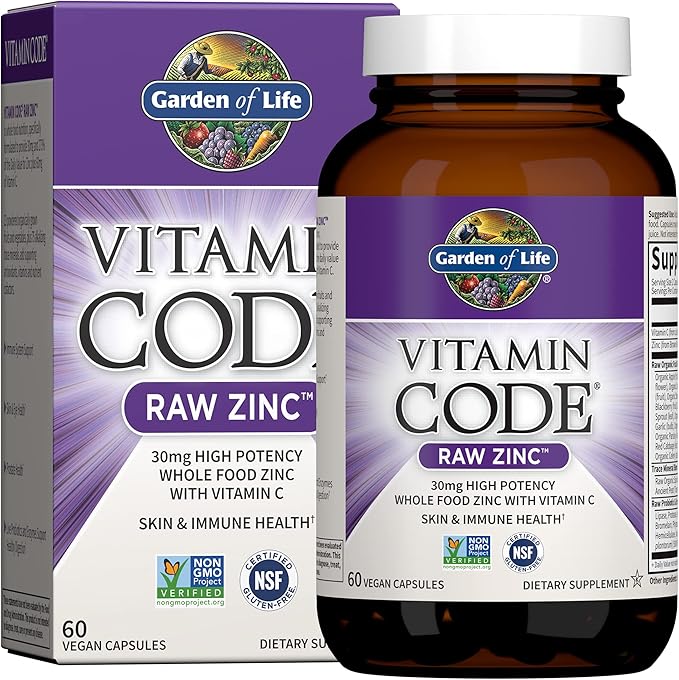 Garden of Life Dr Formulated Probiotics Immune Support & Zinc Supplements 30mg High Potency Raw Zinc and Vitamin C