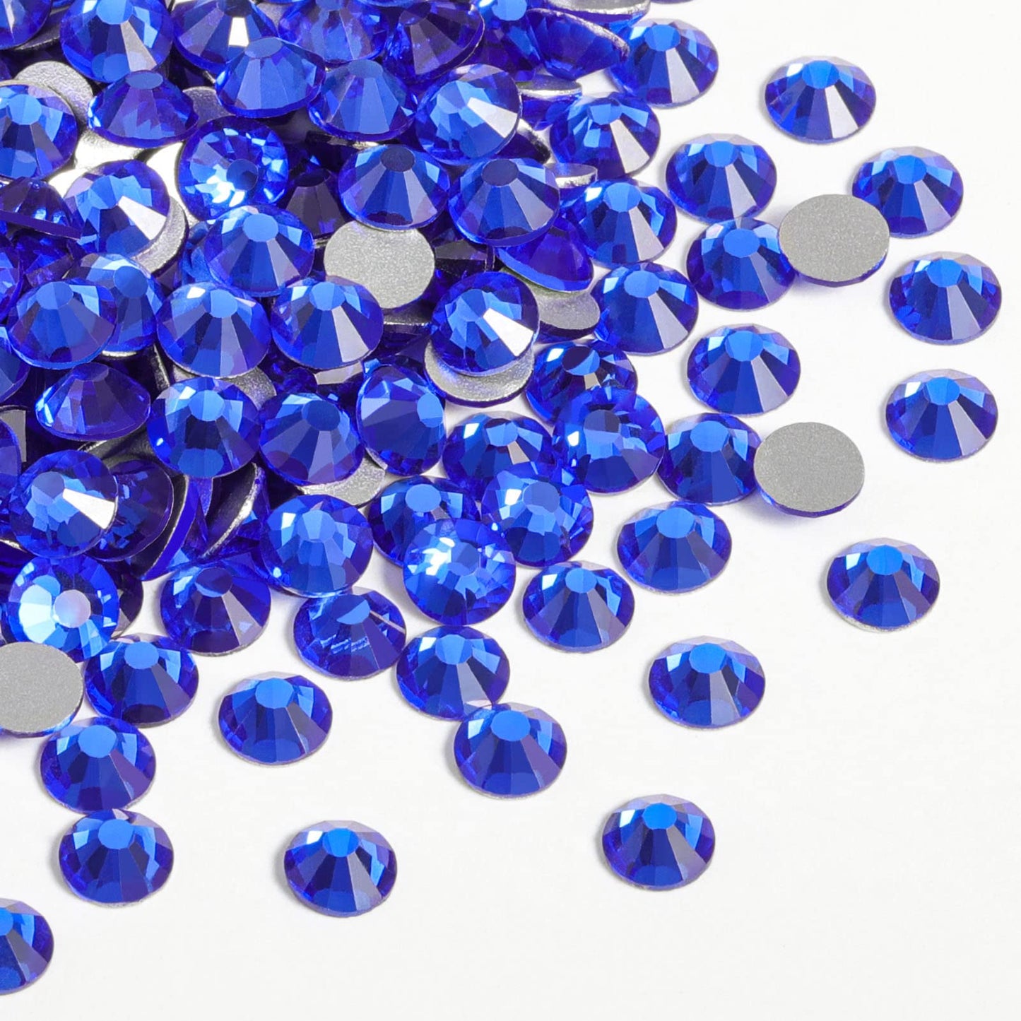 Beadsland 2880Pcs Flat Back Crystal Rhinestones Round Gems For Nail Art And Craft Glue Fix,Sapphire,Ss10,2.7-2.9Mm