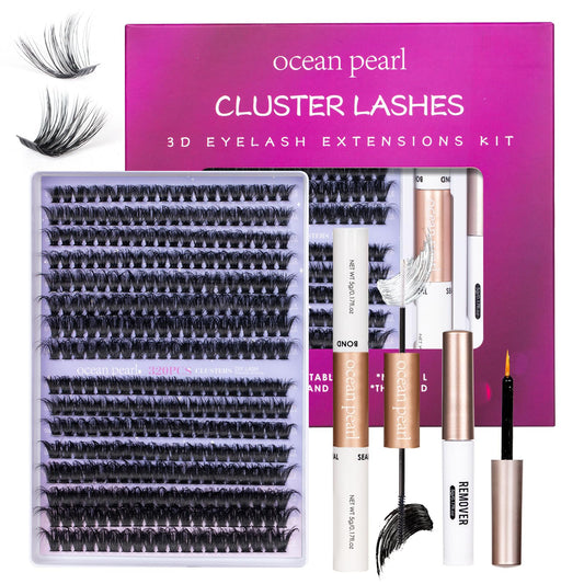 3D Thick Lash Extension Kit 320 Pcs Fluffy Lash Clusters 60D+80D 10-16Mm Eyelash Extension Kit Individual Lashes With Bond And S