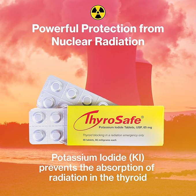 65mg Potassium Iodide Tablets (120 Pack) - Protects Your Thyroid from Nuclear Radiation Exposure