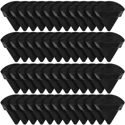 48 Pcs Velour Triangle Powder Puff Soft Velour Makeup Puff Velour Puffs for Face Powder Makeup Triangle Sponges for Wet and Dry