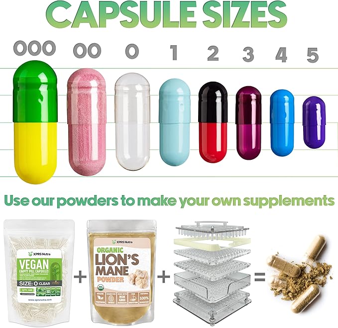 XPRS Nutra Size 1 Empty Capsules - 1000 Count Empty Gelatin Capsules - Empty Pill Capsules - DIY Capsule Filling - Pure Bovine Pill Capsules Empty Gel Caps (Red/White)