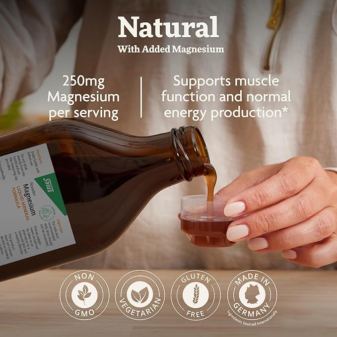 Floradix Magnesium - Liquid Herbal & Mineral Supplement for Bone Support, Digestive Health & More - Vegetarian, Non-GMO - 16.9 fl oz