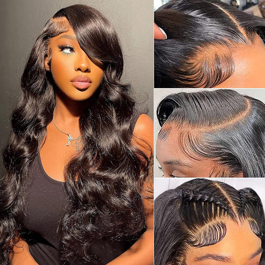 Body Wave Lace Front Wigs Human Hair Pre Plucked 13X4 Hd Transparent Lace Frontal Wig Human Hair With Baby Hair Bleached Knots 1