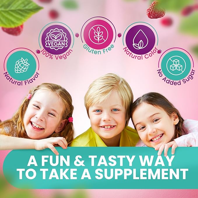 Calm Magnesium Citrate Gummies for Kids – Sugar Free, Sleep Aid, Calming, Stress Relief, Bone Health, Muscle Relaxation, Chewable Magnesium Supplement for Kids, 180 Vegan Gluten-Free Gummies