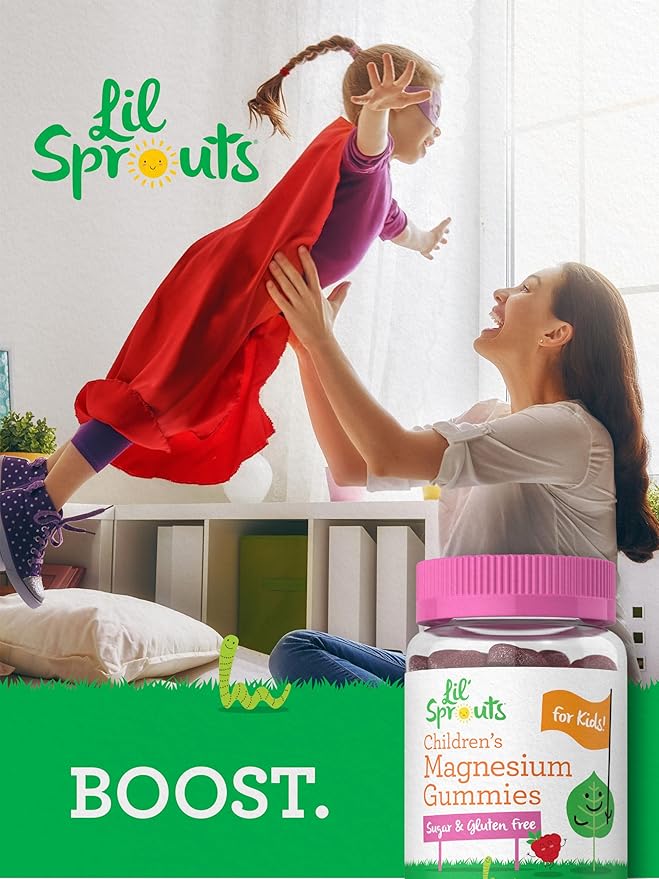 Lil' Sprouts Children's Magnesium Gummies | 70 Count | Mixed Berry Flavor | Sugar Free | Vegan, Non-GMO & Gluten Free