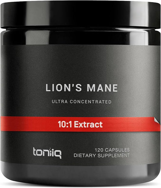 Lion’s Mane - Ultra High Potency 10:1 Extract with 30% Polysaccharides - Highly Concentrated & Bioactive - Third-Party Lab Tested - 120 Capsules