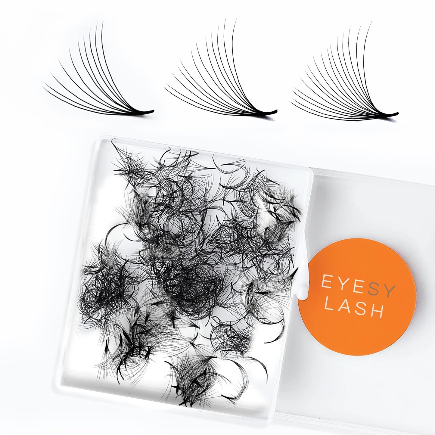 Eyesy Lash 500 Promade Fans - 12D 0.03 Size 13Mm Curl C - Mega Volume Premade Lash Fans For Eyelash Extensions Middle Stem Handm