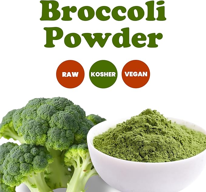 Food to Live Broccoli Powder, 8 Ounces – Nutrient-Rich Green Superfood for Smoothies, Shakes and Cooking, High in Fiber, Vitamins and Antioxidants, Vegan, Kosher, Bulk