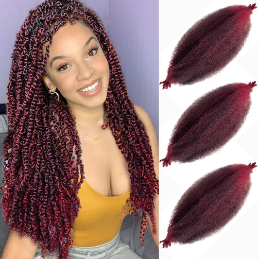 Afro Twist Hair 16Inch 3Packs Springy Afor Twist Hair Pre Fluffed Spring Twist Hair (16 Inch (Pack Of 3), T/Bug#)