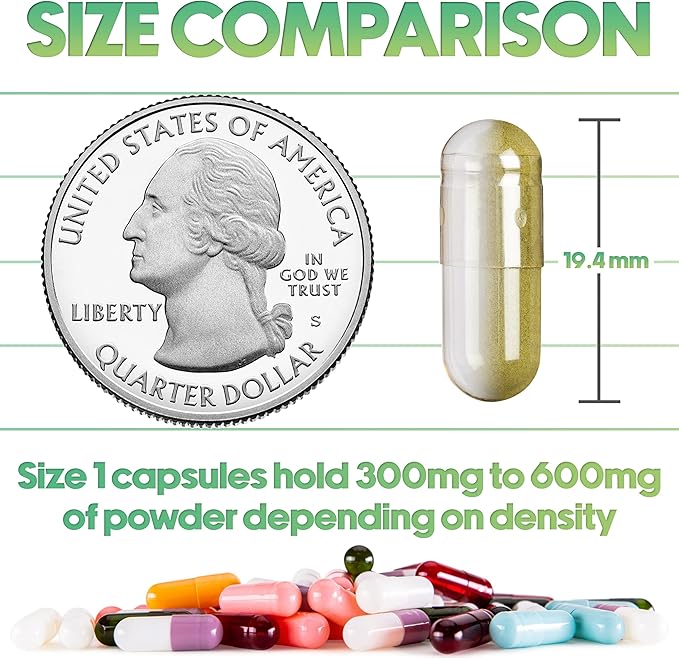 XPRS Nutra Size 1 Empty Capsules - 500 Count Colored Empty Gelatin Capsules - Pill DIY Supplement Capsule Filling - Fillable Color Gel Caps Pills for Do-It-Yourself Supplements (Clear Red)