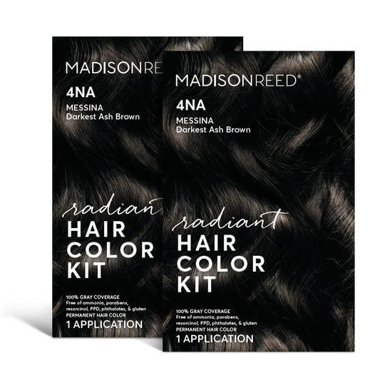 Madison Reed Radiant Hair Color Kit, Darkest Ash Brown For 100% Gray Coverage, Ammonia-Free, 4Na Messina Brown, Permanent Hair D