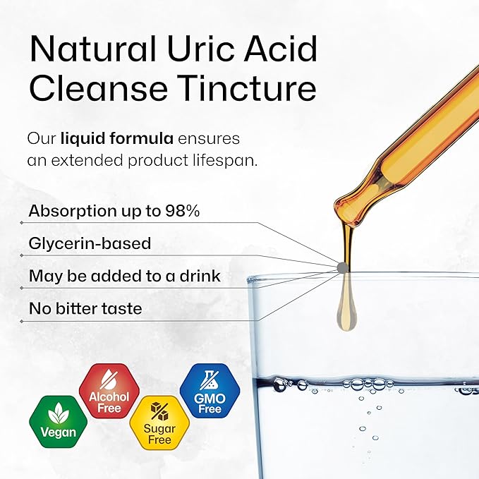 BIO KRAUTER Alcohol Detox Tincture 2 Fl. Oz. & Uric Acid Support Tincture 4 Fl. Oz.