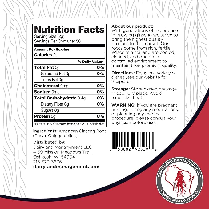 Dairyland American Ginseng Slices and Powder - 4 oz Pack Each of Wisconsin Ginseng – Direct from Farmer to Consumer 西洋参
