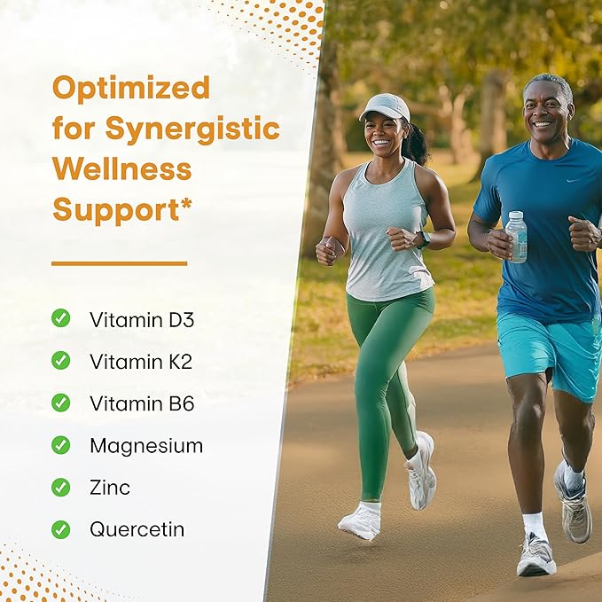 Vitamin D3 K2 5000 IU Capsules 120 Count | Magnesium, VIT B6, Zinc & Quercetin | 5000IU D3, 120 mcg K2 | Superior Absorption, Supports Natural Energy, Immune, Bone & Muscle Health | for Men & Women