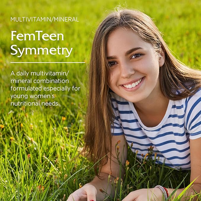 Vitanica FemTeen Symmetry, Vitamins for Teens Daily Multivitamin, Vegan, 120 Capsules