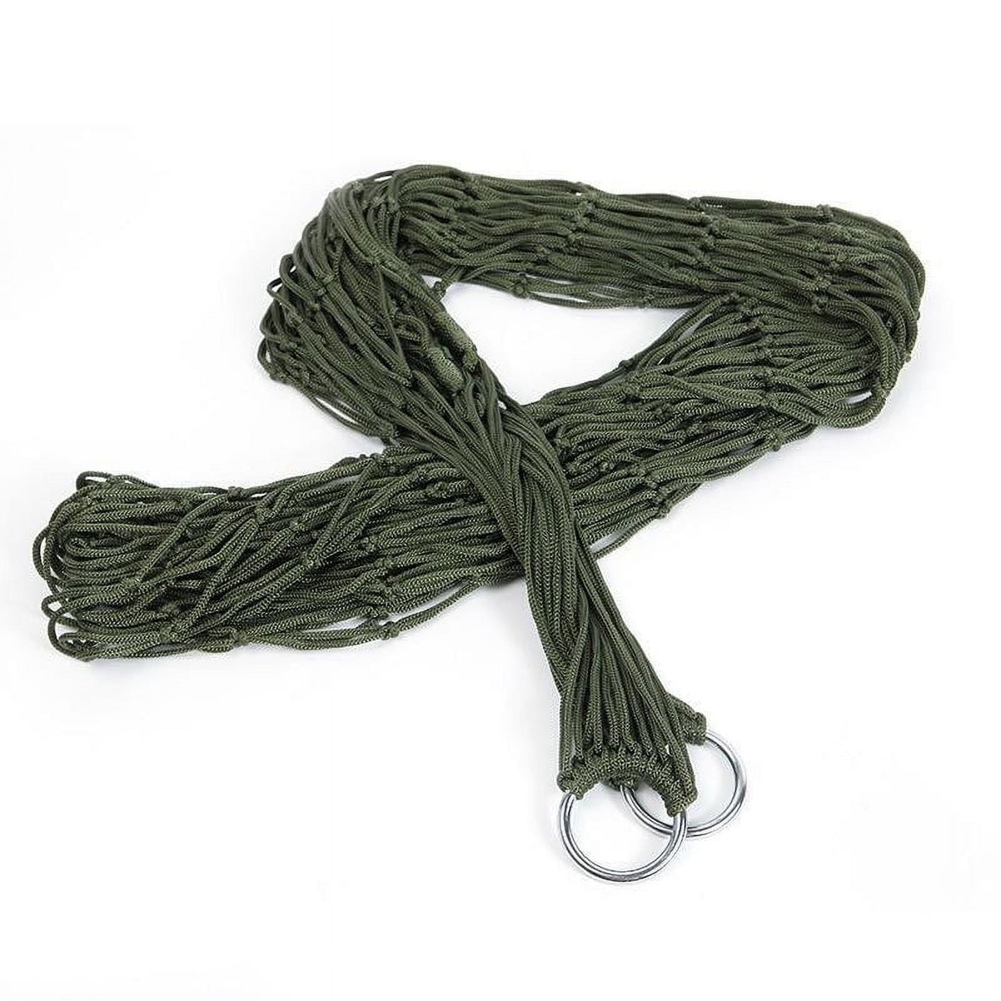 Nylon Mesh Breathable Outdoor Hammock | Portable Lightweight Camping, Hiking, Backyard Use | Strong Multi-Strand Tie Straps | 220lb Capacity | 106"x31" Large Size | Ventilated Design