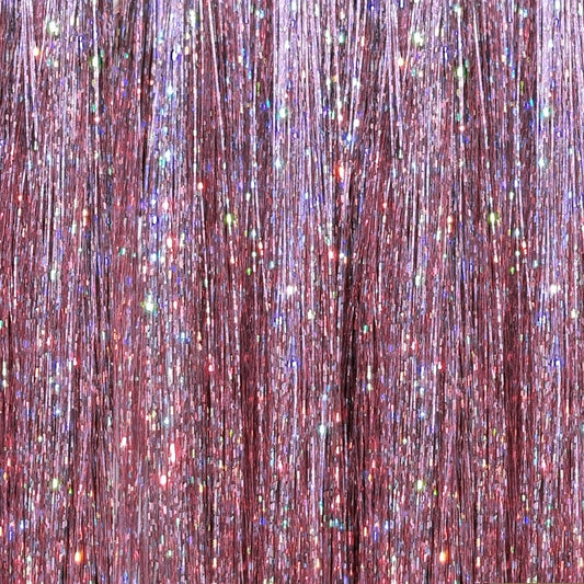 40'' Hair Tinsel 100 Strands (Sparkle Mauve Mist)